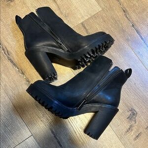 Doc Marten Black Chunky Heel Ankle Boots